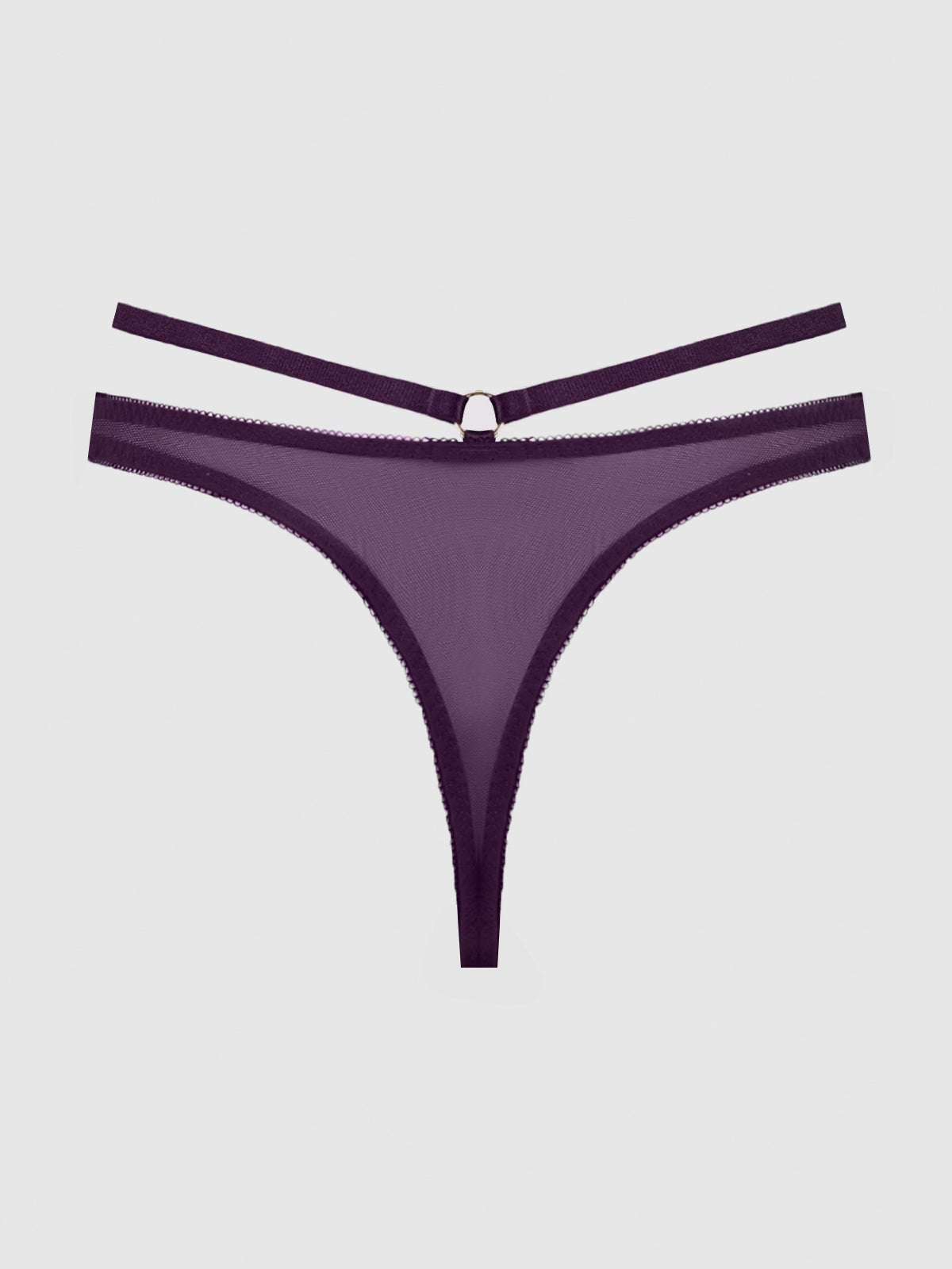 ROSALIE SATIN & EMBROIDERED LACE STRAPPY TANGA - Lulexy