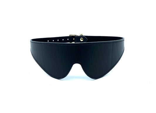 TANGO Black Leather Stitched Blindfold - Lulexy