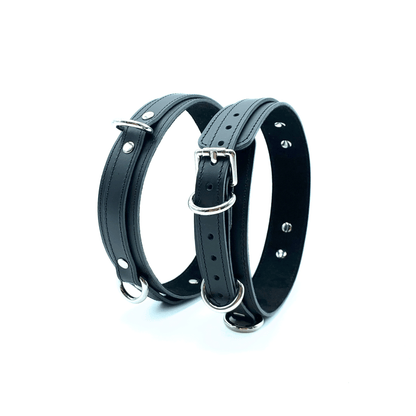 TANGO Italian Leather Thigh Cuffs with silver hardware.