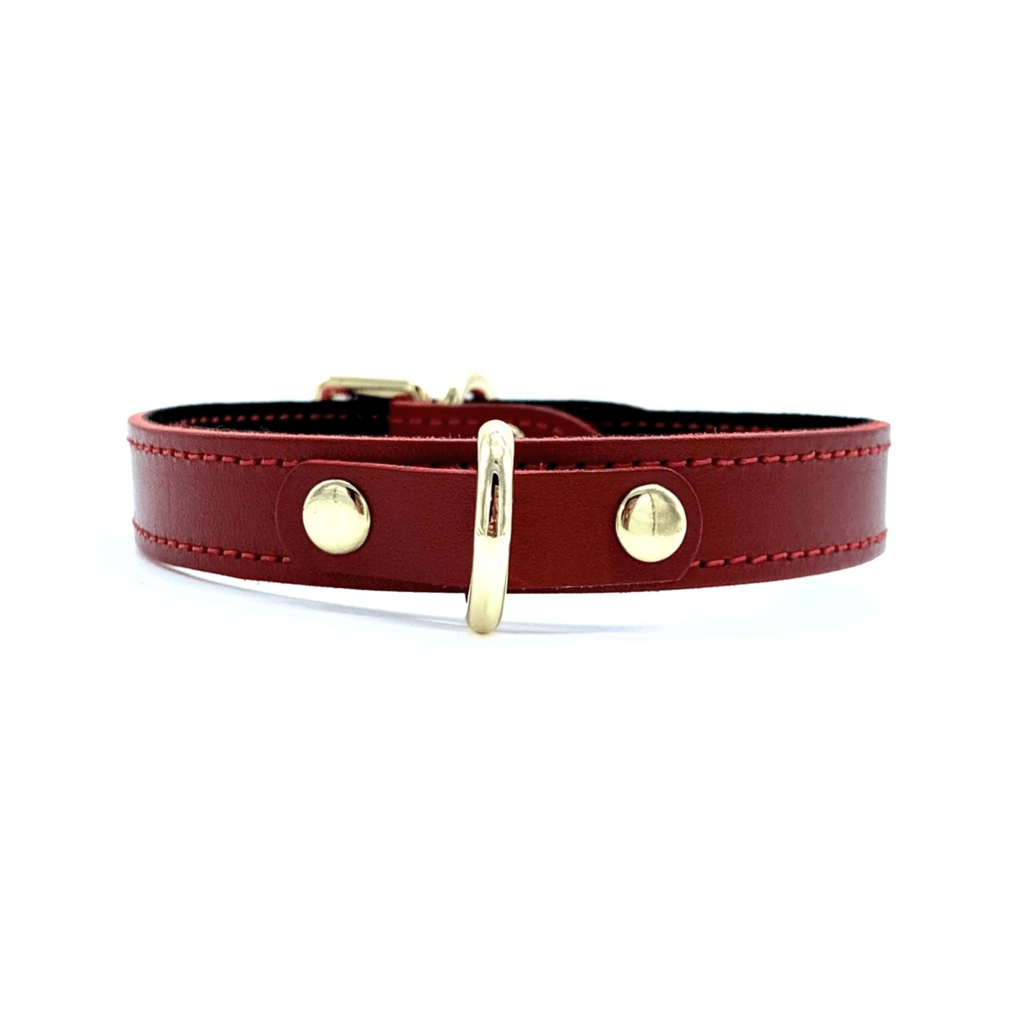 Mini D-Ring Italian Leather Collar with suede | Crafted in USA – Lulexy