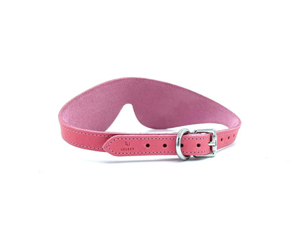 TANGO Pink Leather Stitched Blindfold - Lulexy