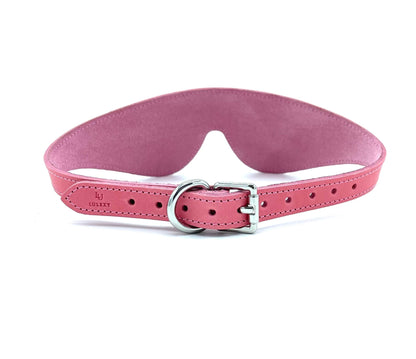 TANGO Pink Leather Stitched Blindfold - Lulexy