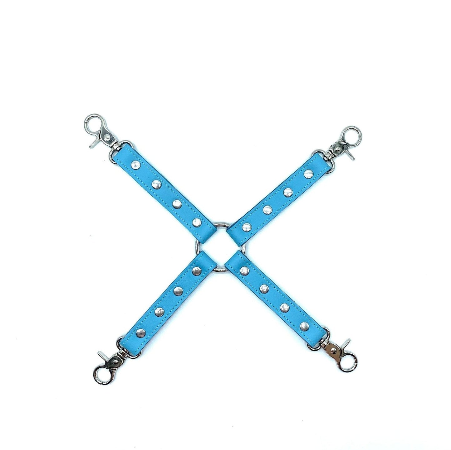 VIENNA Baby Blue Leather 4 - Way Hog - Tie - Lulexy