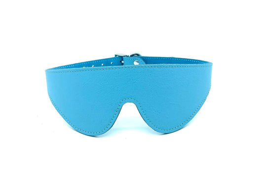 VIENNA Light Blue Leather Blindfold - Lulexy