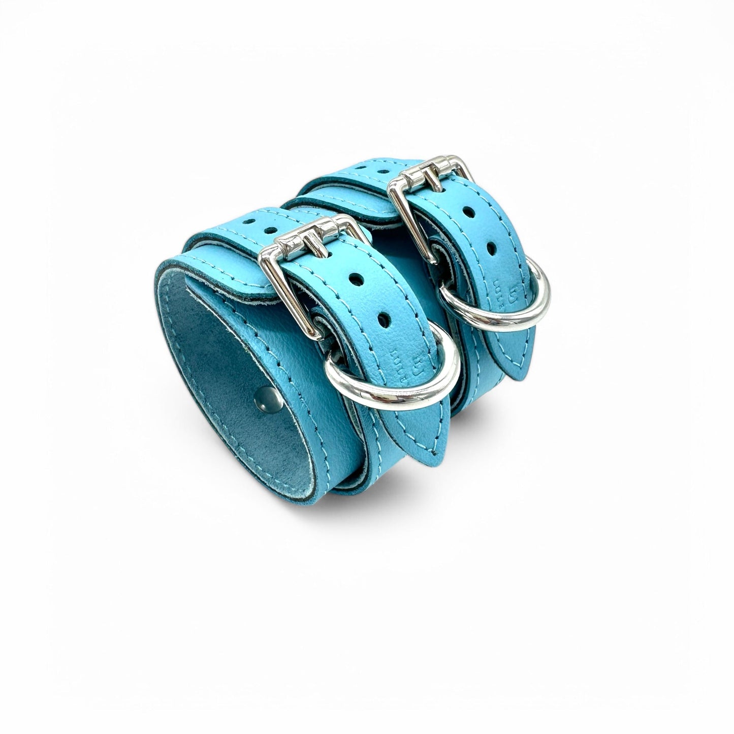 VIENNA Soft Italian Leather Handcuffs with silver hardware and handmade in USA